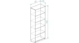 Шафа Анжело Ferrum-decor на 5 полиць 1900x700x380 ДСП Дуб Сан-Марино 16 мм (FRD-105008) - мініатюра 3