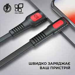 Кабель ArmorStandart AR15 Lightning 2.4A 1m Black (ARM59537) - мініатюра 3