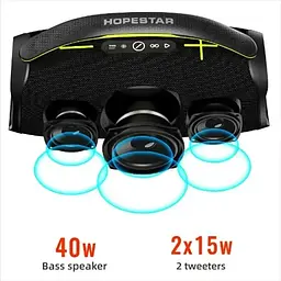 Бездротова караоке система - портативна колонка + мікрофон Hopestar A40 чорна - мініатюра 4