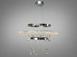 LED-люстра Diasha 598/800+500+400HR хром з метеликами 176 Вт пульт - мініатюра 4