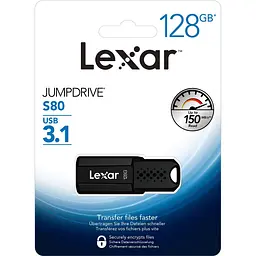 USB флеш-накопичувач Lexar JumpDrive S80 128GB USB-A 3.1 Black (LJDS080128G-BNBNG) [137804] - мініатюра 5
