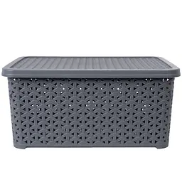 Кошик Diomedea з кришкою 34.5x24.5x15.5 см 10 л сірий (К13-130)  - мініатюра 2