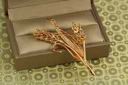 Брошка Xuping Jewelry Колосся пшениці золотиста - мініатюра 2