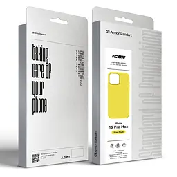 Силиконовый чехол с MagSafe для Apple iPhone 16 Pro Max, ICON2 MagCase, желтый, противоударный, панель с мягкой подкладкой, защита всего корпуса, поддержка беспроводной зарядки, совместим с защитными стеклами и пленками, ArmorStandart (ARM81325) - мініатюра 10