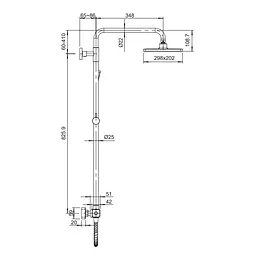 Душова система з термостатом Koer KB-53011-05 KR4723, Чорний матовий - мініатюра 2