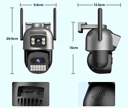 Вулична WiFi IPкамера Besder A22Y 10Мп 2 незалежних об'єктиви чорна WiFi 2.4ГГц і 5ГГц - мініатюра 3