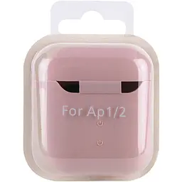 Силіконовий футляр з мікрофіброю для навушників Airpods 1/2 Рожевий / Pink Sand - мініатюра 5