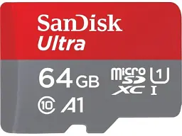 Карта пам'яті SanDisk Ultra microSDXC UHS-I U1 A1 Class 10 64 GB (SDSQUAB-064G-GN6IA)