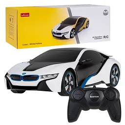 Машинка RASTAR BMW i8 змінний колір кузова + світлодіодні фари + 2,4 ГГц пульт 1:24 білий 48400-1