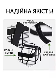 Настільна трирівнева етажерка - кошик для фруктів та овочів Loft з дерев'яною ручкою - мініатюра 5