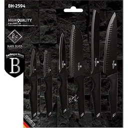 Набір ножів Berlinger Haus Black Silver Collection, 6 предметів, чорний (BH 2594) - мініатюра 2