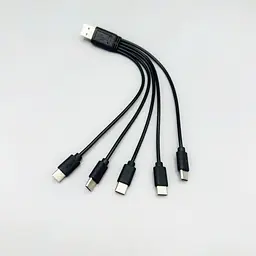 Кабель спліттер для заряджання та живлення Digital USB-5 Type-C 2A 20 см Чорний (A5C-02mB)