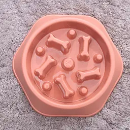 Миска для повільного годування для собак EcoToys пластикова коралова 23.5х4.5 см 6879 - мініатюра 2