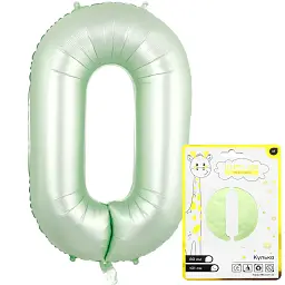 Кулька фольгована цифра 0 NB40M190 101 см Світло-мятний shop (5750000136678)
