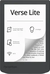 Електронна книга 6" PocketBook Verse Lite, Midnight Grey, WiFi, 1024x758 (E Ink Carta), 512Mb / 8Gb, сенсорний екран, 16 градацій сірого, 212 DPI, підсвічування екрану SMARTlight, 1000 mAh, Type-C (PB619-T-CIS)
