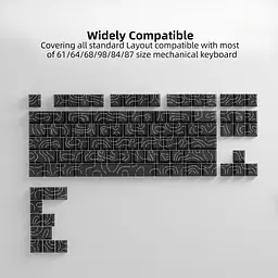 Набір кейкапів PBT Black Lines / 97 шт / OEM-профіль / Black