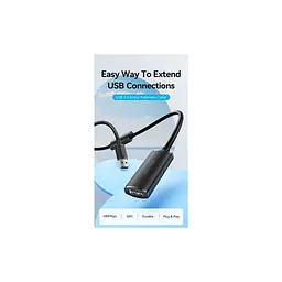 Дата кабель USB 2.0 AM/AF 10.0m Active black Vention (CBKBL) - мініатюра 2