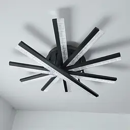 LED-люстра Diasha MX3068/5BK 70W, 5 світлових планок, 3 кольори світла, Ø61 см, настінний вимикач