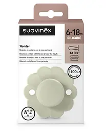 Пустушка Suavinex Wonder фізіологічна силіконова 6-18 місяців світло-зелена - мініатюра 3