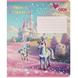 Упаковка зошитів ZiBi Kids Line Unicorn 12 аркушів в клітинку 25 шт. (ZB25.1752K) - мініатюра 3