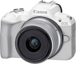 Бездзеркальний фотоапарат Canon EOS R50 Kit RF-S 18-45mm f4.5-6.3 IS STM White (5812C013) [88977] - мініатюра 2