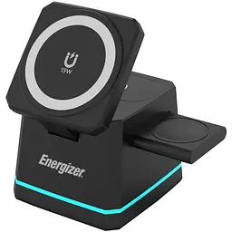 Зарядний пристрій 15W 3-in-1 Magnetic Wireless Fast Charger чорний Energizer