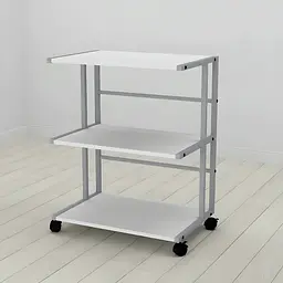 Етажерка на коліщатках Ferrum-decor Каміло 75x40x60 метал Сірий ДСП Білий 16мм (FRD-102547)