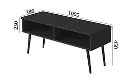 Тумба під ТВ Невада Ferrum-decor 45x100x38 Чорний метал ДСП Сосна Кембра 16 мм (FRD-106720) - мініатюра 3