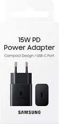 Сітчасте зарядне пристрій Samsung 15W Power Adapter (w/o Cable) - Чорний (EP-T1510NBEGEU) (6972210) - мініатюра 3