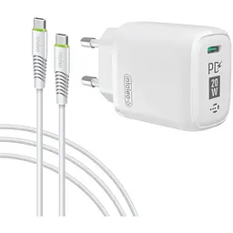 Мережевий зарядний пристрій Intaleo TCGQPD120T (1USBx3A) Білий (1283126509988) + кабель USB Type С - мініатюра 4