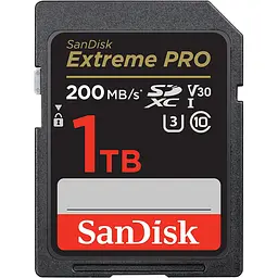 Карта пам'яті Sandisk 1TB SD C10 UHS-I U3 R200/W140MB/s Extreme Pro V30 (SDSDXXD-1T00-GN4IN)