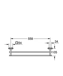 Тримач для рушника подвійний Grohe 600 мм QuickFix Start Cube 411042430 Чорний матовий - мініатюра 4