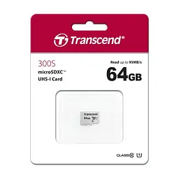 Карта пам'яті Transcend 64GB microSDXC class 10 UHS-I U1 (TS64GUSD300S) - мініатюра 2