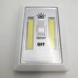 Світлодіодний LED світильник нічник вимикач на батарейках 4хAAA 3W 2COB магніт липучки 11х8см UKC - мініатюра 4