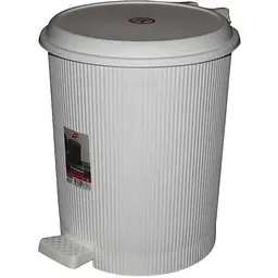 Смітник з педаллю ELIF PLASTIC 24л білий круг. пластик