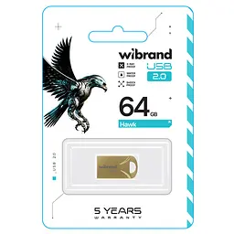 Флеш-накопичувач Wibrand USB 2.0 Hawk 64Gb Золотистий - мініатюра 2