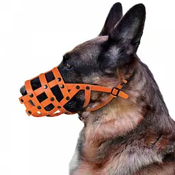 Намордник для собак BronzeDog Вівчарка велика водовідштовхуючий помаранчевий 33х10 см 4912/T