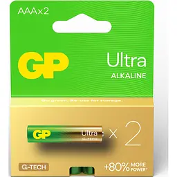 Батарейка Gp AAA LR03 ULTRA Alcaline * 2 (24AU21-SB2 / 4891199218101) - мініатюра 2