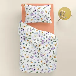 Дитяча постільна білизна в ліжечко BIRDS CS3, фіолетовий (BirdsMushroomsViolet_75Terrakot_140) - мініатюра 2