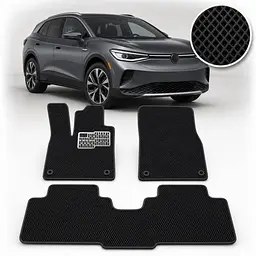 Килимки в салон EVA для Volkswagen ID.4 2020- (Металевий підп'ятник) Чорний 3 шт