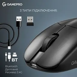 Комп'ютерна мишка GamePro Asgard Surt Wireless/Bluetooth/USB Black (GM017B) - мініатюра 6