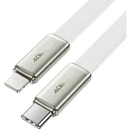 Дата кабель USB 2.0 AM to Lightning 1.2m 30W nylon white Acefast (6974316286240) - мініатюра 3