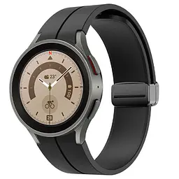 Ремінець для Samsung Galaxy Watch 4 Classic 42mm - чорний ширина кріплення 20мм силікон Watchbands Cls-black (W34-4WB62202667) - мініатюра 2