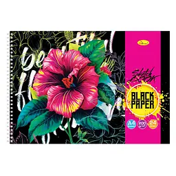 Скетчбук "BLACK Flowers rainbow" Апельсин СБЧ-А4-24-3 А4, 24 аркуші