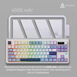 Клавіатура Ajazz AK870 Plus Murad Switch Blue/White/Dark Blue [AK870-MU-BWD] [142207] - мініатюра 6