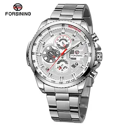 Чоловічий наручний годинник 6909 Silver-White Forsining acs0031390