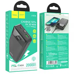 Портативний акумулятор 20000 mAh Hoco J102A універсальна батарея з дисплеєм чорна 18+20 ват - мініатюра 4
