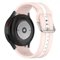 Браслет D2 для Samsung Galaxy Watch 4 - рожево-білий ширина кріплення 20мм силікон Watchbands (W16-9WB20115644) - мініатюра 2