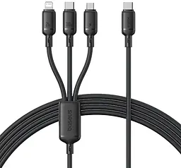 Кабель 3 в 1 Baseus Silky One-for-Three Fast Charging Cable USB-C to M+L+C 100W 1.5m Black