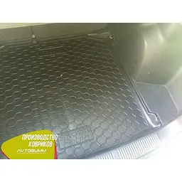 Автомобільний килимок у багажник Skoda Fabia 2 2007- Universal / Гумо - пластик - мініатюра 3